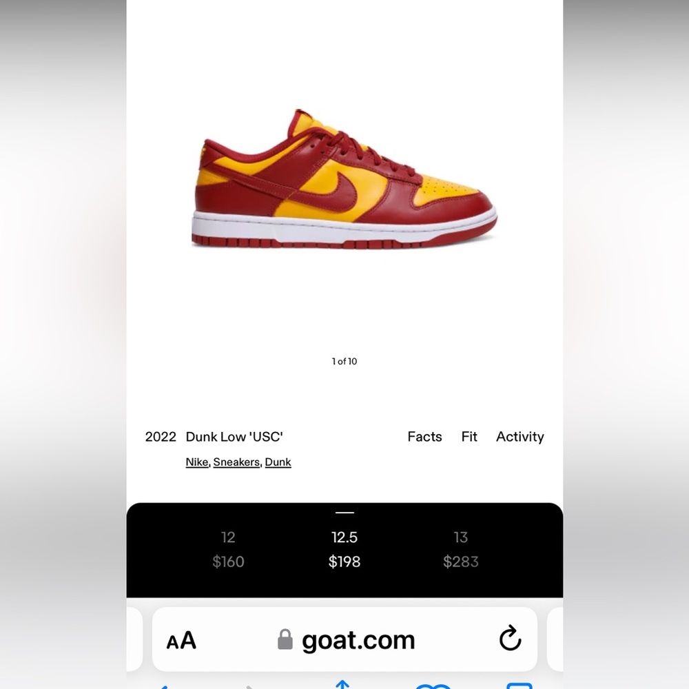 NIKE USC DUNKS… Originally purchased from GOAT FOR $198.00 Men’s size 12 1/2